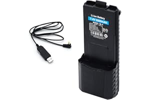 SHAWOROCE 3800mAh 7.4V Replacement Battery Compatible with Baofeng Radio UV-5R UV-5R+ RD-5R DM-5R BF-F8HP Walkie Talkie BL-5 Rechargeable Lithium-Ion High Capacity Extended Battery + USB Cable