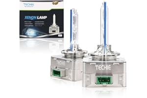 Techie D3S Xenon Brenner 8000k, 12V 35W Xenon Auto Scheinwerferlampe, Kaltblau Aluminium Fahrzeugscheinwerferbirne, HID Entladungs Lampe Ersatz Kit– 2 Stück (D3S-8000K)