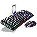 Produktbild G700 Game Luminous USB-Maus und Tastaturanzug mit Regenbogen-LED-Leuchten-Schwarz
