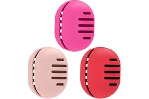 Fauxomor Lot de 3 Respirant Porte-éponge de Maquillage pour les Voyages,Support Eponge Maquillage en Silicone Incassable,étui Portable pour tous Les Types Beauty Blender,Rose+Rose Rouge+Rouge