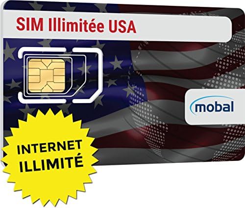 Carte SIM Illimité États-Unis par Mobal. Data &amp; SMS illimité aux USA. Un mois, seulement 43 €