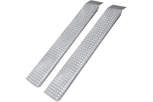 HENGMEI 2X Rampas de Carga Galvanizado Antideslizante y Perforada Estabilidad para Moto, Remolque, Furgoneta, MAX. 400 kg