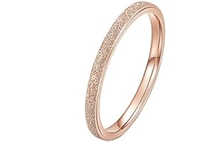 PAURO Bague Alliances pour Femme en Acier Inoxydable