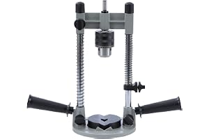TOPWAY Drill Guide Bracket, Portable Drill Stand Holder with 13mm Drill Chuck, Fits Most 1/2" and 3/8" Electric Drill Drill D