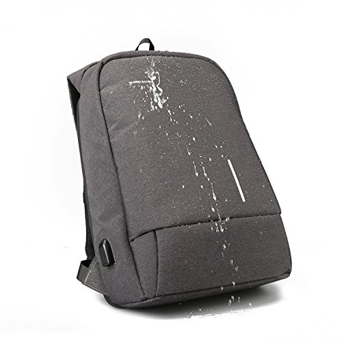 Fresion Anti-diebstahl Laptop Rucksack mit USB Ladeanschluss Wasserdicht Business Taschen Rucks  cke f  r Herren Damen Arbeit Reisen Schule bis zu 15 
