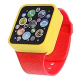 QINPIN Pädagogische Smart Armbanduhr Touchscreen für Kinder zu Lernen Rot