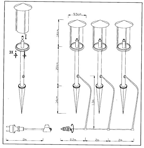 Gartenleuchte, 4 x 12V Edelstahl/Glas, als Set „Vico“ mit Erdspieß - 2