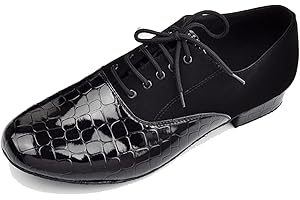 LITNERMIA Scarpe da ballo da uomo, con lacci, per latino, jazz, moderno, rumba e tango
