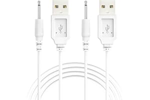 Bicmice Cable de carga USB de 2,5 mm CC para masajeador, juguete, carga rápida (2 unidades)