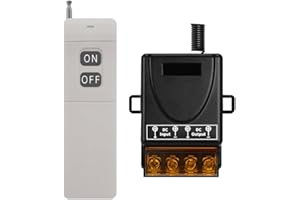 Cerhot Control remoto inalámbrico de 1000m, DC 12V/24/36/48/72V, 30A, interruptor de luz RF para automóviles, motocicletas, sistemas de seguridad, puertas enrollables, cercas（1000m 1V1 DC 12V-72V）