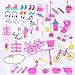 Produktbild kuulee 98pcs puppen, accessoires, schuhe küche ware kulturtaschen schmuck accessoires für barbie - spielzeug für kinder ein geschenk