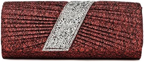 GMS467 Womens Evening Clutch Bridal Prom Handbag shoulder bag Wedding Purse Party Bag， Fashion Cloak Bags Crocodile Pattern Bags Clutch Shoulder Messenger Bag Diamond Dinner Bag (Color : Red)
