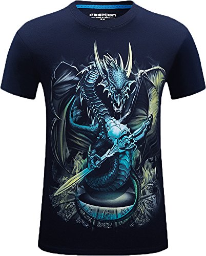 CoolGo - Camiseta de Manga Corta - para niño Azul Axoxv 02 XXXXXX-Large
