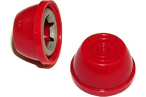 Quadrapoint Hub Caps for Bike/TRIKES Compatible with Popular Red Wagon Brand - fits 3/8 Axle Diameter (Red)