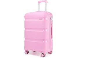 Kono Maletas Grandes 76 cm Rígida Maletas de Viaje con Cerradura TSA, Ligera Moda Equipaje de Mano con 4 Ruedas y Cremallera YKK, Durable Polipropileno (Maleta Grande, Rosa)