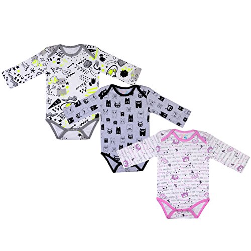 Sofie & Sam Babys Girls Boys Cotton Full Sleeves Romper/Onsies/Bodysuit Pack/Set of 3 Pieces Monster/Teddy/Dinosaur (Multicolour, 12-18 Months) RS.699 (76.00% Off) - Amazon