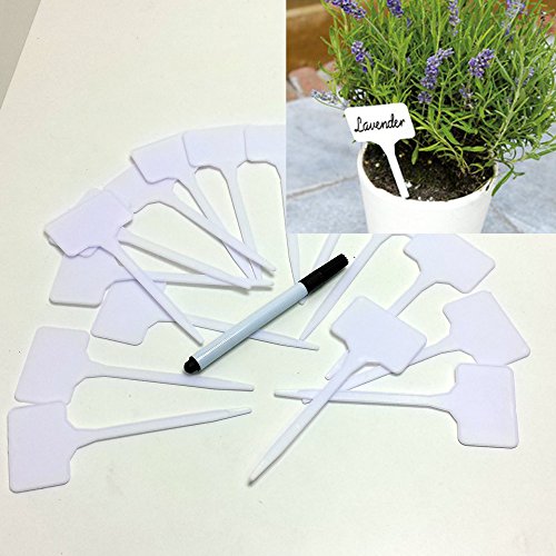 16 Pflanzenschilder mit Stift, beschreibbar Kunststoff Pflanzen Schilder Etikett
