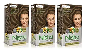 Nisha Hair Color Crome Dark Blonde Cream Hair Color Rich Bright Long Lasting Hair Colouring For Ultra Soft Deep Shine 100% Grey Coverage Conditioning With Natural Herbs Dark Blonde Pack of 3