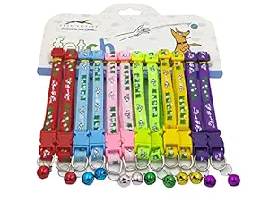 Pets Empire 2 Pcs Cat Collar with Bells, Kitten Puppy Dog Kitty Collar with Cute Pattern Fast Release Buckle Adjustable Length ( Color May Vary )