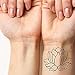 Tattify Simple Lotus Flower Temporary Tattoo - Two Weeks Lotus (Set of 2)