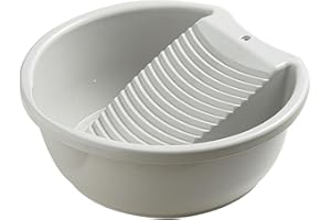 LOVIVER Lavabo para Lavar Ropa a Mano, de lavandería con Tabla de Lavar integrada, Tabla para Lavar a Mano para Blusas, Ropa Interior, Gris