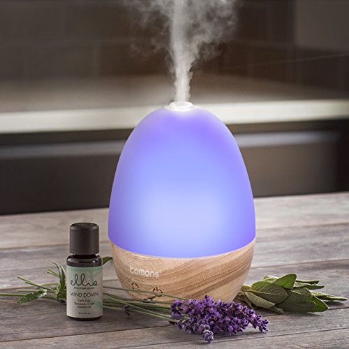 Tomons Aroma Diffuser aus Echtholz, Aromatherapie Diffusor für ätherische Öle mit integrierter LED-Beleuchtung (6 Farben), augrund leisen Betriebs für Wellness, Yoga und Schlafzimmer geeignet - 4