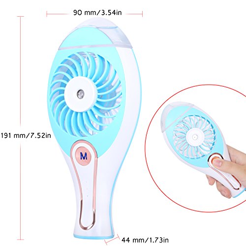 Turbo Ventilator, YOKKAO Ventilator mit Feinzerstäuber Mini tragbar Klimaanlage mit USB Lade 3 Modus - 4