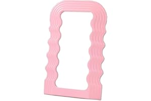 Eaoundm 10 x 40,6 cm Wellenspiegel, dekorativer Wandspiegel, Hängespiegel für Schlafzimmer, Wohnzimmer, Kommode, Dekoration, rechteckig