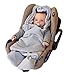 ByBoom® - Swaddling Wrap, Car Seat and Pram Blanket for Spring, Summer and Autumn/Fall, Universal for infant and child car seats eg; Maxi-Cosi, Britax, for a pushchair/stroller, buggy or baby bed, Color:Grey