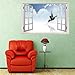 Produktbild 3D Wallpaper Window View Wall Sticker Decal Blue Sky And White Clouds Waterproof Detachable Mural Home Decor Picture Poster Art Vinyl Wallpaper
