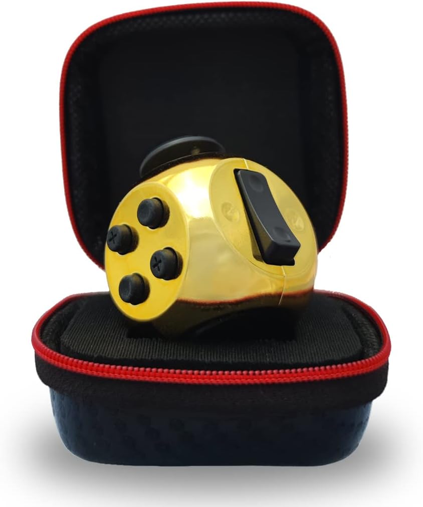 PILPOC theFube Cubo Antiestrés Fidget Cube - Juguetes Sensoriales Adultos y Niños - Juguetes Antiestrés Ansiedad, TDAH, Autismo - Fidget Toy con Lados Silenciosos y Lados de Clics [Negro y Dorado]