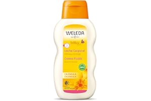 Weleda Baby Crema Fluida Calendula, nutre e idrata, di facile assorbimento e delicatamente profumata per la pelle dei più piccoli, sostiene le naturali difese cutanee (1x200 ml)