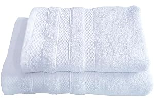 RE SOLE - Set Asciugamani Puro Cotone 1+1 Set Asciugamani Viso e Bidet - Coppia Asciugamani Bagno 500 gr/mq con Ospite | 50x100cm + 40x60cm Bianco