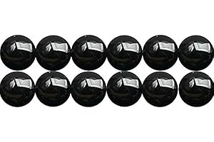 SKYBEADS Perles Rondes en Onyx Noir 8mm Naturelles Pierre Gemme creation de bijoux Longueur 38cm environ 46 pcs