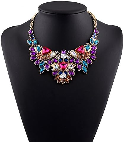 Eshion Jewelry Women's Crystal Chokers Statement Necklaces Rhinestone Choker Necklace Short Chains Jewelry Collier Collar Femme (Multi)