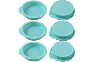 Newk Stampo Tondo in Silicone, 6 Confezioni Antiaderente per Cottura, Torte, Muffin e Sottobicchieri in Resina - 4 Pollici