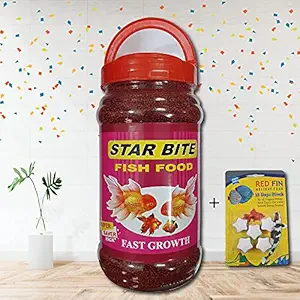 Special Fast Growth Fish Food + Free Holiday Food 1Pack for Tropical Fishes with Added Calcium & Vitamins to Boost Health by Petish , 400gm