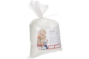 RAYHER HOBBY 3315200 Imbottitura Ovatta Soffice, Ovatta Fioccata, Riempimento Cuscini, Peluche, 100% Poliestere, Sacchetto da 300g