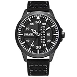 Blisfille Herren Uhr Lederarmband Wasserdicht Leder Armband Quarz Uhr Herrenuhr Multifunktional Outdoor Sportuhr Armbanduhr Automatikuhr