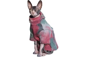 DUOMASUMI Sphynx, Vestiti per gatti senza peli, Devon Rex, abbigliamento autunno inverno foderato in pile caldo giacca per gatti di piccola taglia con cappuccio (S)