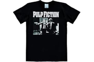 Logoshirt - Pulp Fiction - Vincent Vega & Jules Winnfield - Logo - T-Shirt Uomo - Nero - Design Originale Concesso su Licenza