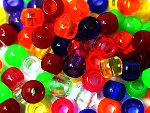 Tara Assorted Color Design 240 Pieces Plastic Beads 10x12 mm For Braid Hair For Girls (NEON MIX)