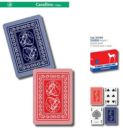 Masenghini: Ramino Cavallino Poker, Rummy Playing Cards 55 Per Deck by Masenghini
