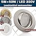 Produktbild SONDERAKTION Decken Einbaustrahler DECORA; 230V GU10; 1er Set inkl. SMD LED 5,0W = 50W (Warmweiss); 360 Lumen; schwenkbar; EDELSTAHL OPTIK; gebürstet; Spot Einbauleuchten; Leuchtmittel austauschbar