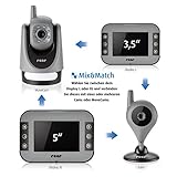 reer Mix & Match Video-Babyphone – hochauflösendes Farbdisplay, störungsfrei und abhörsicher, ECO Modus mit 0% Strahlung, Nachtsichtfunktion, 8 Wiegenlieder, erweiterbar bis zu 4 Kameras - 2