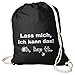 Produktbild Turnbeutel mit Spruch - Lass mich ich kann das! Oh kaputt - Rucksack Baumwoll - Tasche Sporttasche Sport Beutel Gym Bag Sack Kultsack (Schwarz)