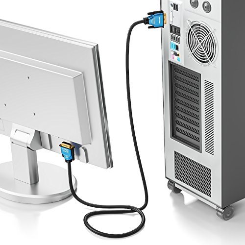 deleyCON 2m HQ DVI zu DVI Kabel – DVI-D Dual Link – 1080p / Full-HD / 3D Ready – DVI auf DVI Adapterkabel – 2 meter - 6