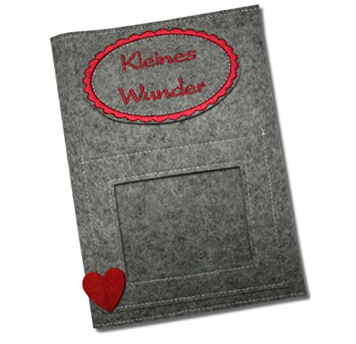 Mutterpass-/Mutter-Kind-Pass-Hülle mit Ultraschallbild aus Wollfilz - 2