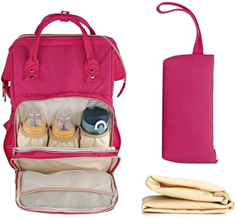 Baby Diaper Bag, FUBOZONE Nappy Changing Bag Large-Capacity Waterproof Oxford Cloth Diaper Bag Replacement Pad, Suitable for Travel Party Shopping (red)