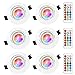 Produktbild RGB LED Deckenstrahler Einbauleuchte,Sunpion 3W RGB Lampen Einbaustrahler Schwenkbar Deckeneinbaustrahler Einbauspot Spot Einbaustrahler Deckeneinbauleuchte Deckenspot (6Pack RGB+6000K Round)